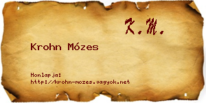 Krohn Mózes névjegykártya