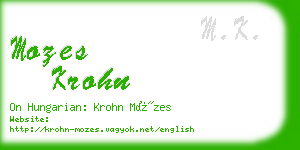 mozes krohn business card